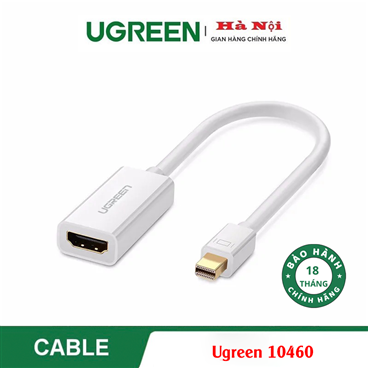 Ugreen 10460, Cáp chuyển đổi Mini Displayport sang HDMI âm (màu trắng) Cao Cấp Chính Hãng