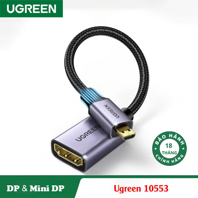 Ugreen 10553, Cáp Chuyển Micro HDMI to HDMI 2.0 Bọc Dù Hỗ Trợ 4K