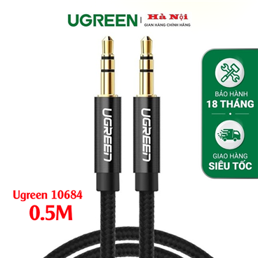 Ugreen 10684 Dây AV 3.5mm (M/M) dài 0.5M (Màu Đen)