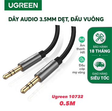 Ugreen 10732 cáp audio 2 đầu 3.5mm dài 0.5m(màu đen)