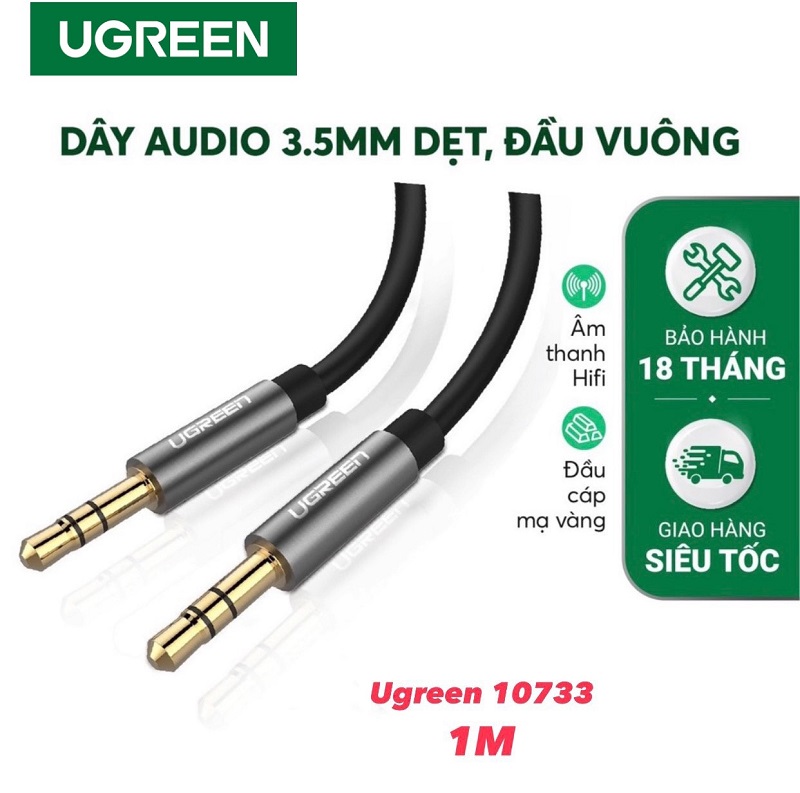 Ugreen 10733 cáp audio 2 đầu 3.5mm dài 1m(màu đen)