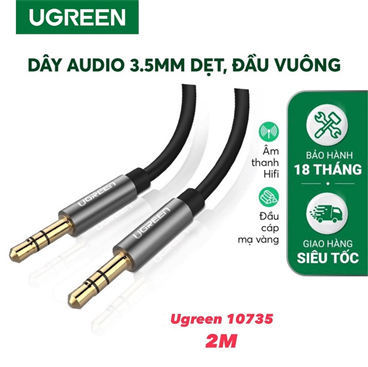 Ugreen 10735 cáp audio 2 đầu 3.5mm dài 2m(màu đen)