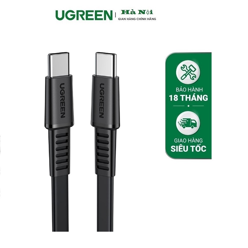 Ugreen 10976 Cáp sạc USB-C sang USB-C  3A màu đen 2m chính hãng