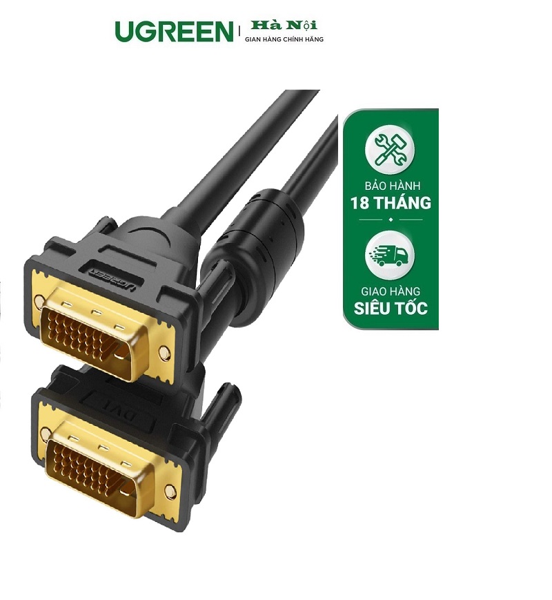 Ugreen 11602, cáp DVI (24+1) mạ vàng  dài 20m  màu đen cao cấp