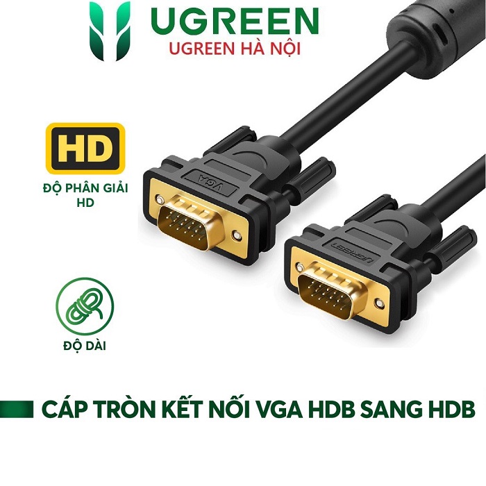 UGREEN 11634, Dây Cáp VGA 15M (3+ 6) dùng cho máy Chiếu, Máy tính cao cấp