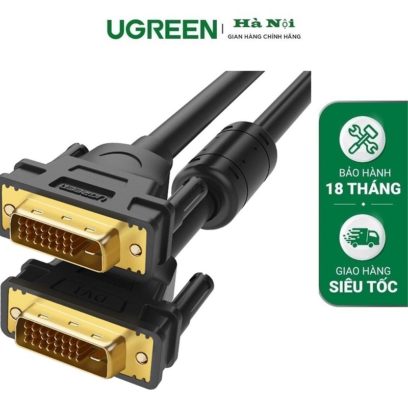 Ugreen 11672, cáp DVI (24+1) mạ vàng  dài 1m  màu đen cao cấp