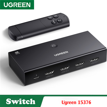 Ugreen 15376, Bộ gộp tín hiệu HDMI 3 vào 1 ra hỗ trợ 4K 60Hz Cao Cấp Chính Hãng