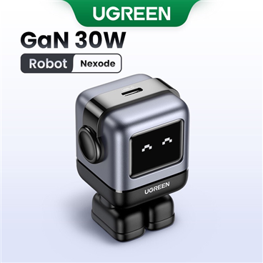 Ugreen 15550 Bộ sạc nhanh 30W Single C GaN-Robot màu xám-US cao cấp chính hãng