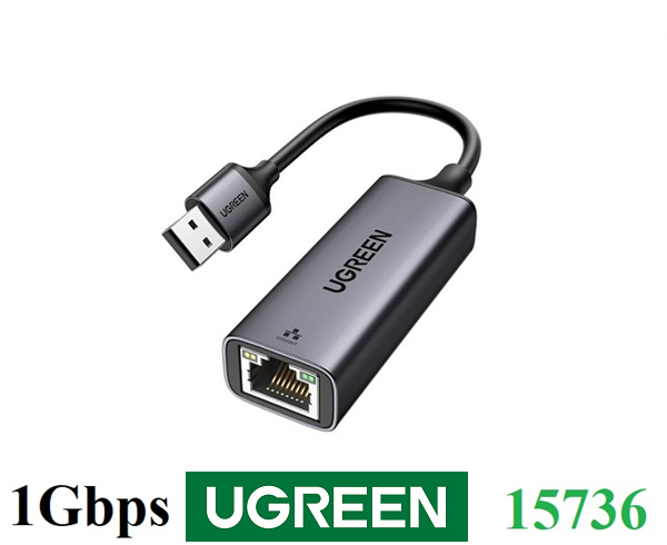 Ugreen 15736  Cáp chuyển USB 3.0 to Lan 1000 Mbps cao cấp