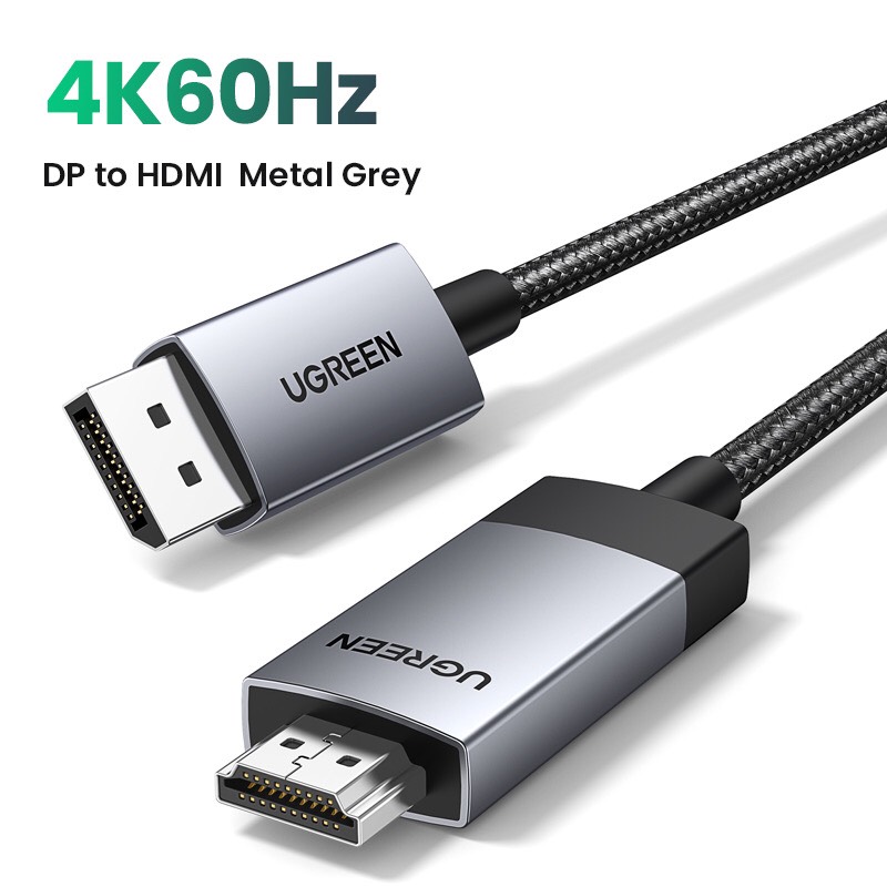 Ugreen 15773 Cáp chuyển đổi Displayport sang HDMI dài 1M hỗ trợ 4K60Hz, 2K144Hz 1080p240Hz