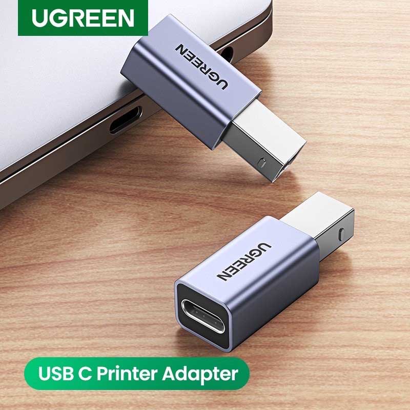 Ugreen 20120 Đầu chuyển đổi USB Type-C âm sang USB Type-B dương máy in vỏ nhôm (màu xám)