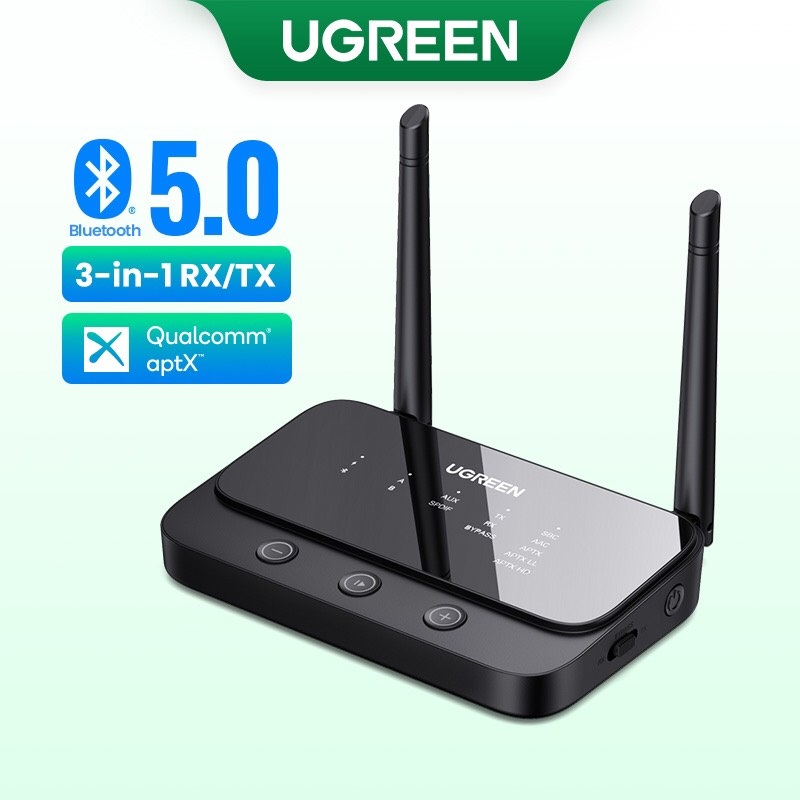 UGREEN 20140 Bộ thu phát Bluetooth 5.0 - 2 chế độ RX và TX - Khoảng cách sử dụng lên đến 100m