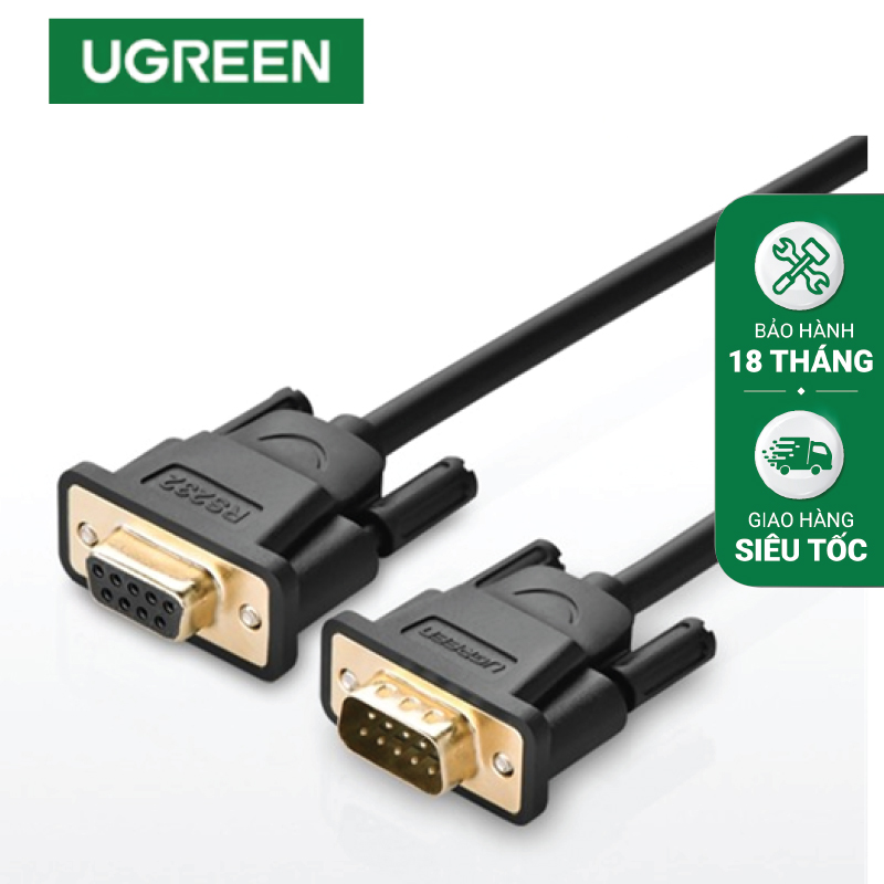 Ugreen 20145 Cáp cổng Com RS232 Cáp Chuyển Đổi UGREEN DB9 RS232 1.5m (Đen)