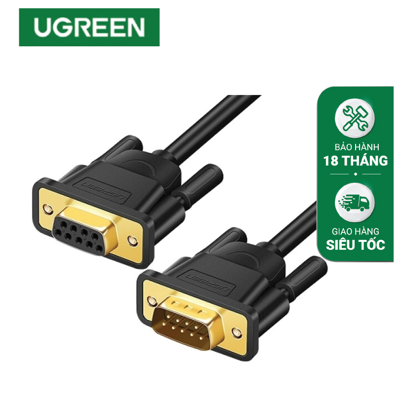 Ugreen 20146 Cáp cổng Com RS232 Cáp Chuyển Đổi UGREEN DB9 RS232 2m (Đen)