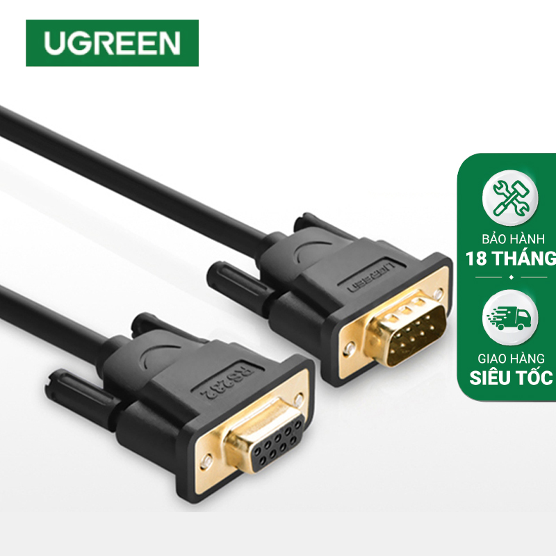 Ugreen 20147 Cáp cổng Com RS232 Cáp Chuyển Đổi UGREEN DB9 RS232 3m (Đen)