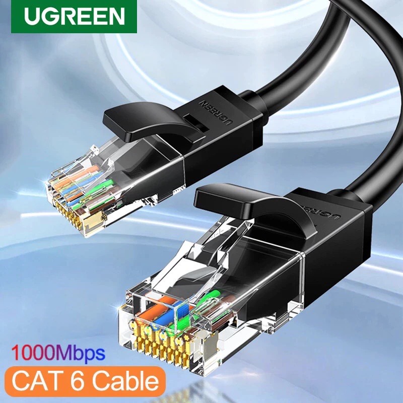 UGREEN 20158 Dây mạng Cat 6 U/UTP dài 0.5m (Black)