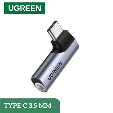 UGREEN 20194 Đầu chuyển âm thanh USB Type-C to 3.5mm AUX có DAC Stereo Mic HiFi bẻ góc 90 độ