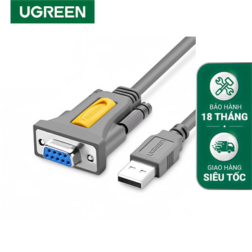Ugreen 20201 cáp tín hiệu chuyển đổi USB 2.0 sang com âm RS232 dài 1.5M cao cấp
