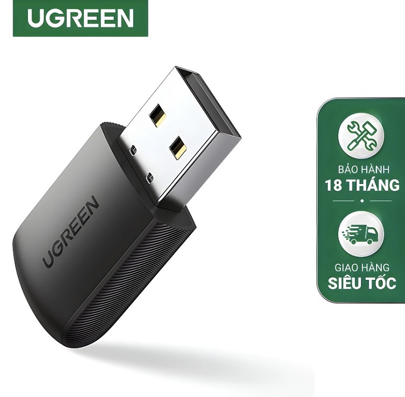 Ugreen 20204 USB phát Wifi băng tần kép 5G và 2.4G tốc độ 650 Mbps cao cấp