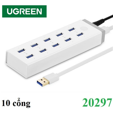 UGREEN 20297 Hub đa chức năng 10 cổng USB 3.0 kèm sạc điện thoại, máy tính bảng...