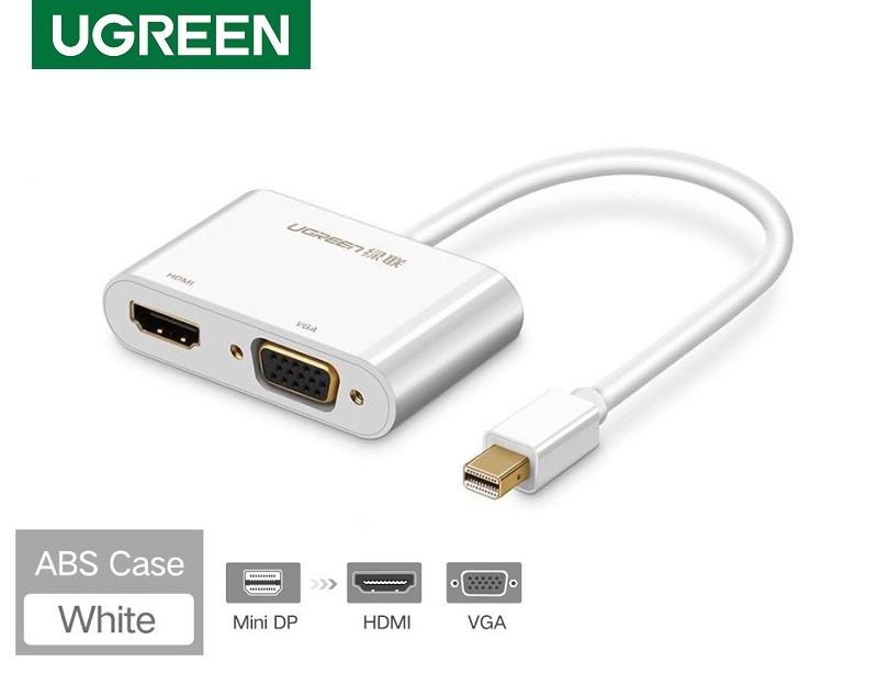 Ugreen 20421 Bộ chuyển đổi Mini DP sang HDMI + VGA (màu bạc)