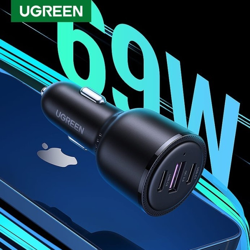 Ugreen 20467 Sạc ô tô UGREEN 69W Max (Đen) chính hãng