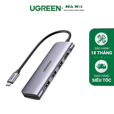 Ugreen 20956A  Bộ chuyển đổi loại C sang HDMI +USB 3.0*3 + SD/TF 4K*2K/30Hz