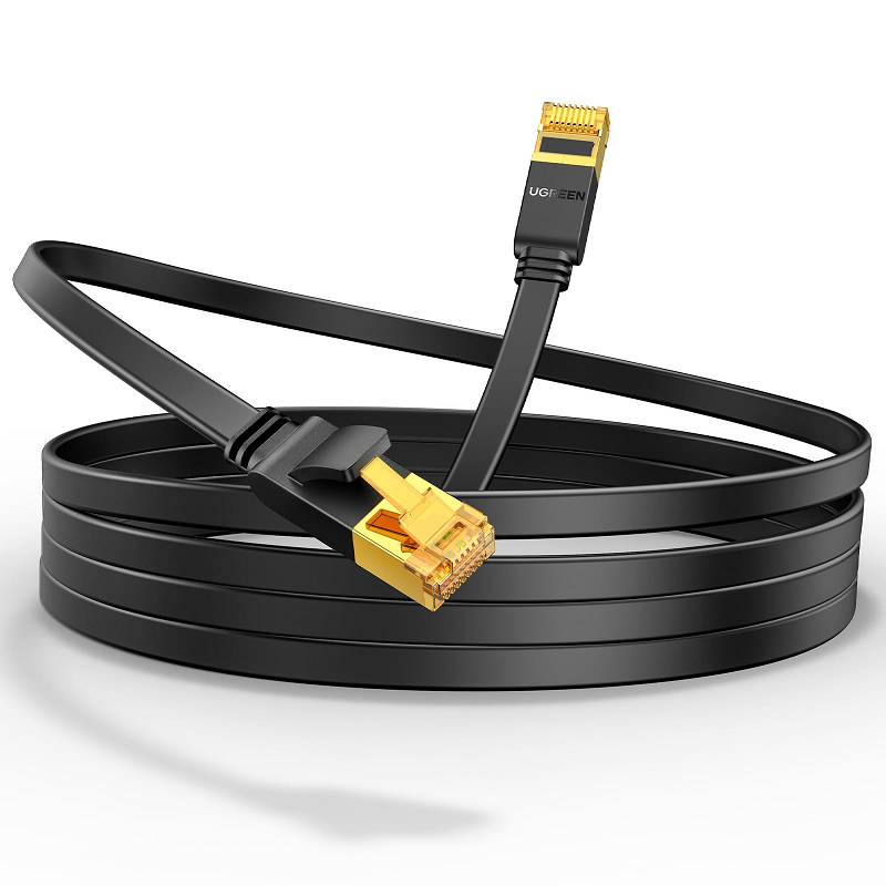 Ugreen 25215 Cáp mạng Cat7 dẹt U/FTP dài 10M tốc độ 10Gbps tần số 600Mhz cao cấp