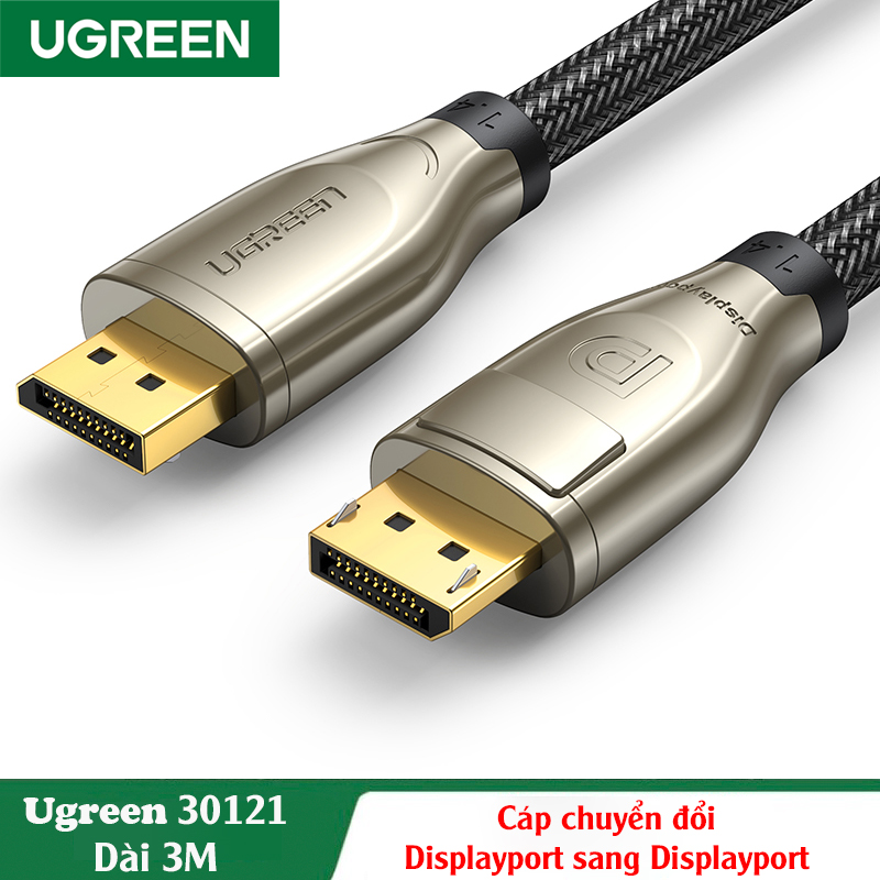 Ugreen 30121 , Cáp Displayport 3M  hỗ trợ HD 1080p, 4K*2K Cao Cấp