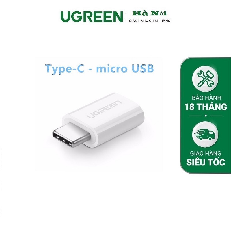 Ugreen 30154  Đầu chuyển đổi USB TYPE C sang MICRO USB vỏ nhựa.