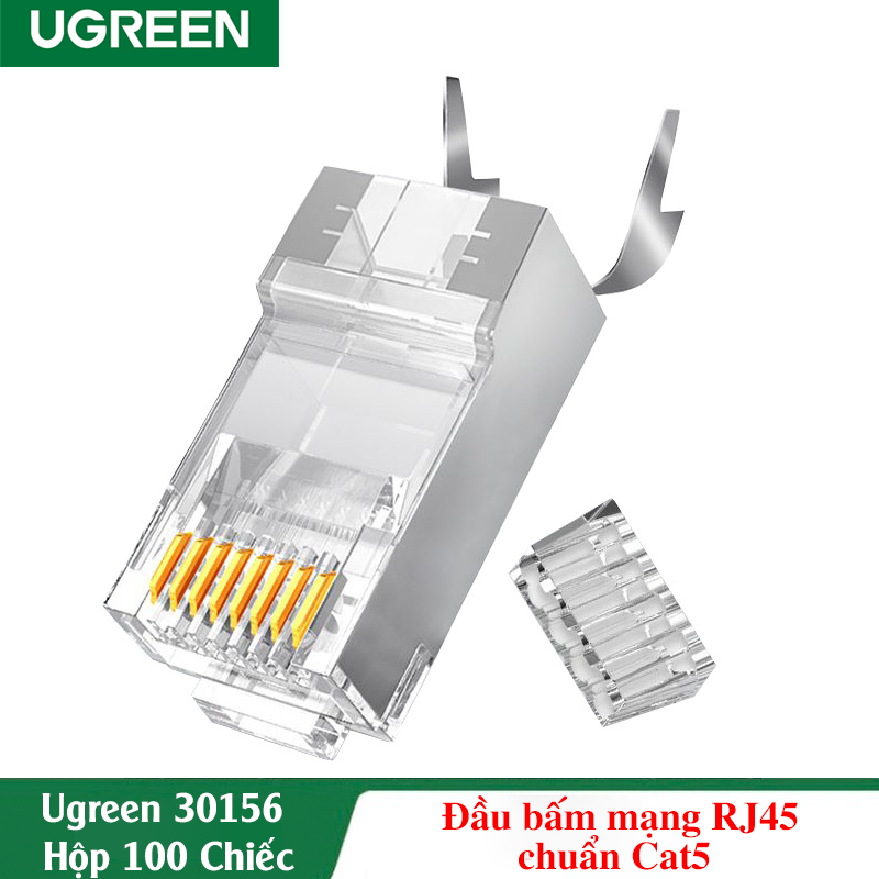 Ugreen 30156, Đầu bấm mạng RJ45 chuẩn Cat 5 Cao Cấp Chính Hãng