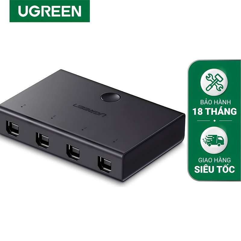 Ugreen 30346 bộ chia sẻ 1 máy in cổng USB 2.0 cho 4 máy tính cao cấp