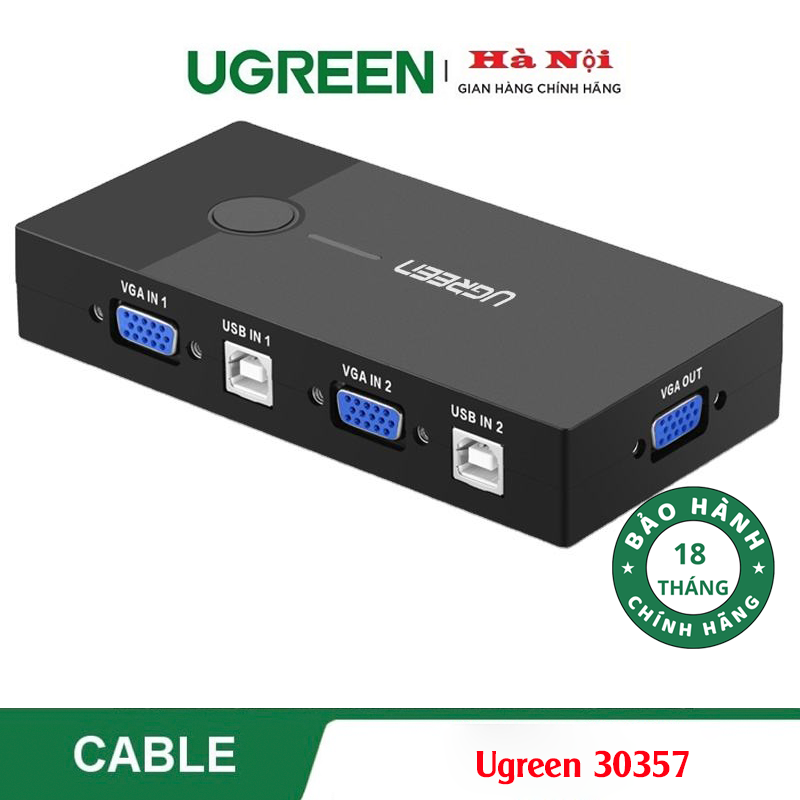 Ugreen 30357, Bộ Chuyển KVM 2 PC Sang 1 Màn Hình Cao Cấp Chính Hãng