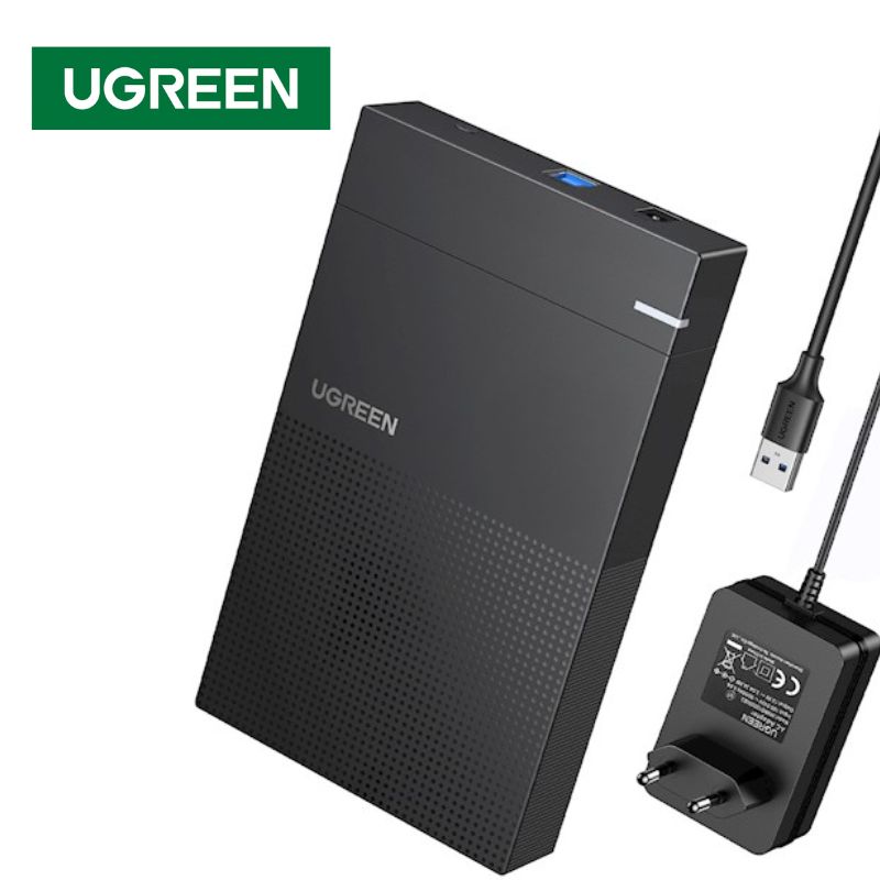 UGREEN 30729 3.5inch 16Tb 1M Hộp đựng ổ cứng SATA hổ trợ 16Tb kèm cáp USB-A sang USB-C hổ trợ nguồn