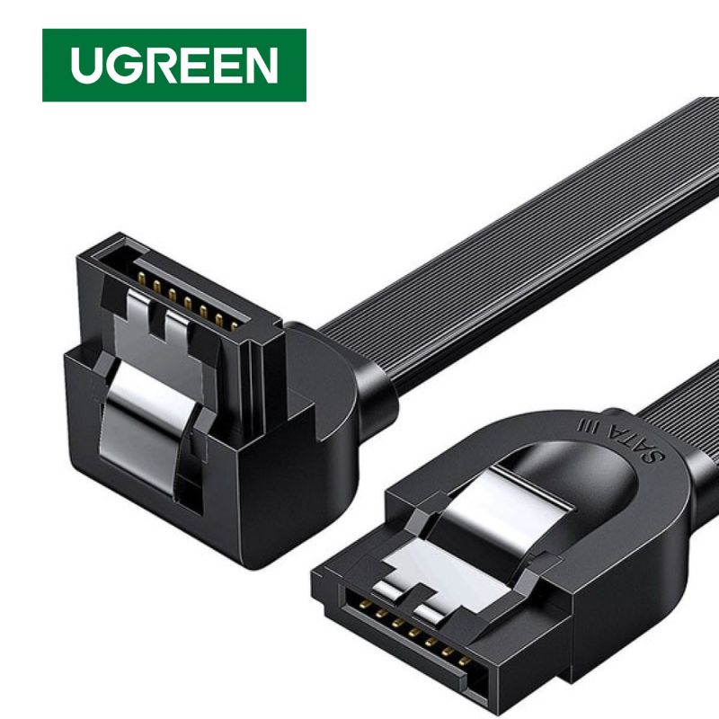 UGREEN 30797 0.5M màu Đen Cáp truyền dữ liệu SATA 3.0 đầu gập 90 độ cao cấp