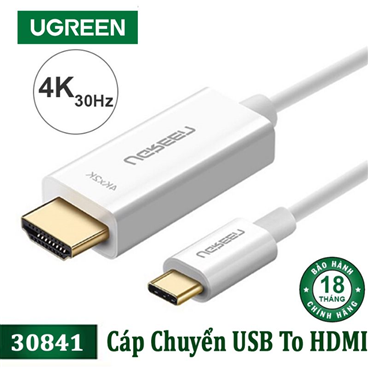 UGREEN 30841 Cáp chuyển USB C to HDMI dài 1,5m cao cấp