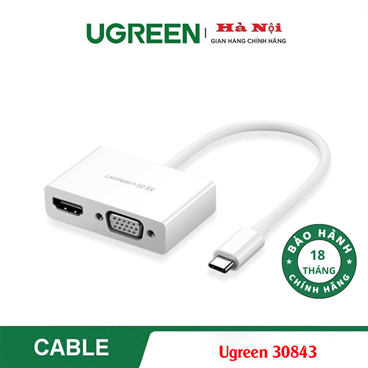 Ugreen 30843 Dây, Cáp chuyển USB Type C To HDMI/VGA