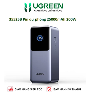 UGREEN 35525B Pin dự phòng Sạc nhanh Nexode 25000mAh 200W , USB C chính hãng