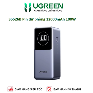 UGREEN 35526B Pin dự phòng Sạc nhanh Nexode 12000mAh 100W , USB C chính hãng