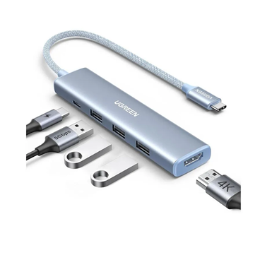 Ugreen 35581 Hub Revodok USB Type-C 5 trong 1 ra HDMI 4K@30Hz, USB 3.0, Sạc PD 100W cao cấp