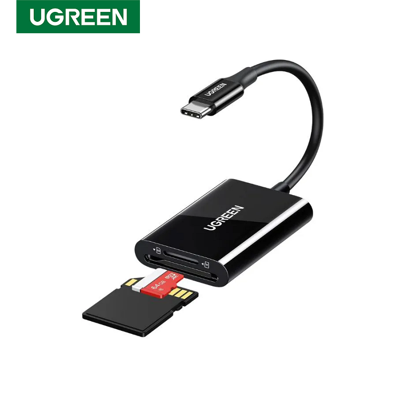 Ugreen 35622 Đầu đọc thẻ SD/TF USB 3.0 chuẩn Type-C cao cấp (hỗ trợ thẻ 2TB)