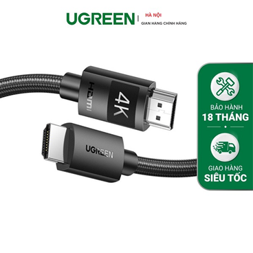 Ugreen 40104 - Cáp HDMI 1.4 dài 10M bọc nylon hỗ trợ độ phân giải 4K@30Hz