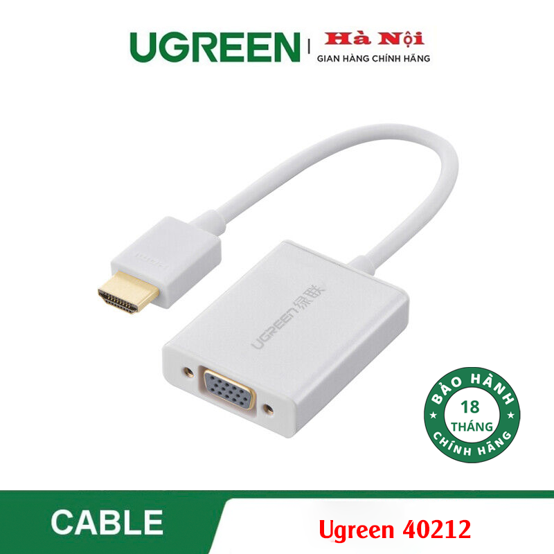 Ugreen 40212, Cáp chuyển đổi HDMI sang VGA có Audio Cao Cấp Chính Hãng