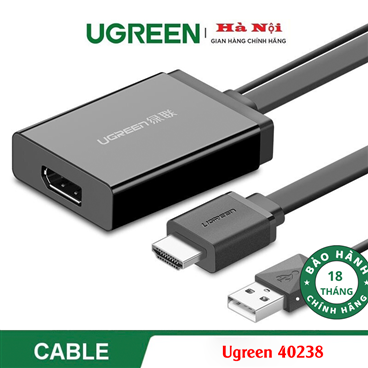 Ugreen 40238, Bộ chuyển đổi HDMI và USB sang Displayport hỗ trợ 4K*2K Cao Cấp Chính hãng