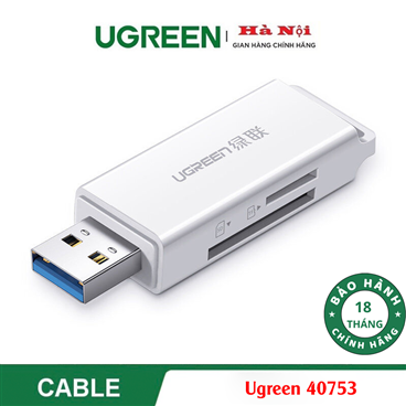 Ugreen 40753, Đầu đọc thẻ nhớ USB 3.0 sang SD TF Cao Cấp