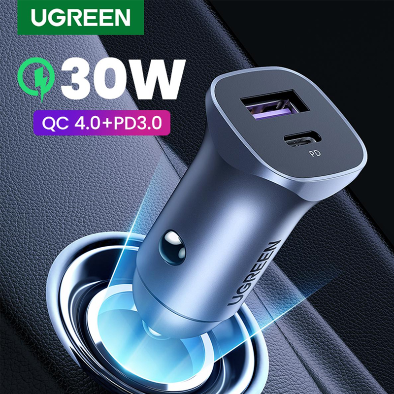 Ugreen 40858 Bộ Sạc Xe Hơi Hai Cổng UGREEN A+C PD30W+SCP22.5W chính hãng