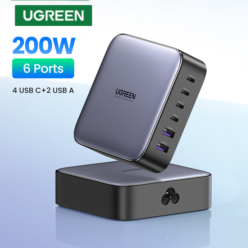 Ugreen 40913  Sạc Để Bàn UGREEN Nexode GaN 200W EU cao cấp