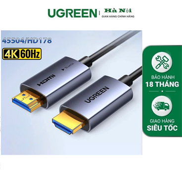 Ugreen 45504 Cáp HDMI 2.0 sợi quang AOC dài 15M hỗ trợ 4K@60Hz chính hãng