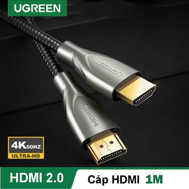Ugreen 50111 Cáp hợp kim kẽm sợi carbon UGREEN HDMI 2.0 4K dài 8m (Xám) cao cấp