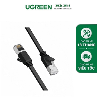 Ugreen 50184 cáp mạng dẹt đúc sẵn Cat6 dài 1M đầu bọc nhôm cao cấp